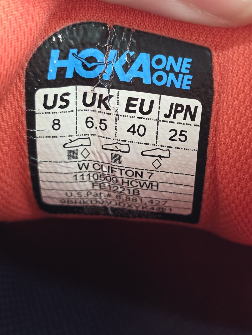 Hoka One One Womens Clifton 7 Coral Gray Running Shoes 1110509 HCWH Size 8 - Picture 11 of 11